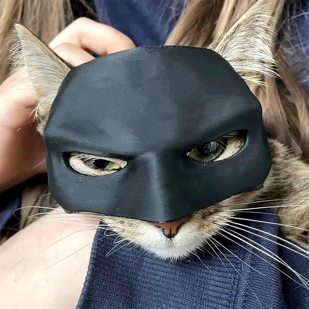 9-13Cm Cat Bat Cool Man Mask Cat Avenger Mask Matte Cute Bat Mask Superhero Toys Cat Bat Halloween Costume for Cats Pet Supplies